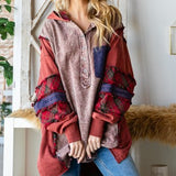 Red Clay Washed Oversize Long Hoodie