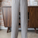 Black + Mocha Plaid Print Pant