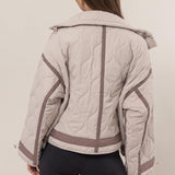 Ecru Quilted Toggle Puffer Jacket