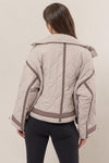 Ecru Quilted Toggle Puffer Jacket