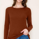 Crew Neck Basic Baby Ribbed Long Sleeve