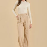 High Neck Long Sleeve Ribbed Knit Bodysuit