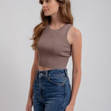 Sleeveless Sweater Knit Crop
