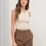 Sleeveless Sweater Knit Crop