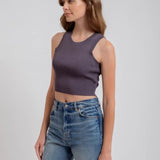 Sleeveless Sweater Knit Crop