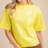 Sarah Checker Sequin Top