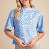 Sarah Checker Sequin Top