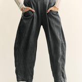Washed Black Stripe Barrel Pant