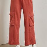 Brick Texture Knit Woven Cargo Pant