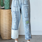 Washed Denim Patchwork Jean