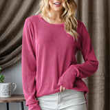 Hot Pink Urban Ribbed L/S Top with Thumbholes