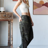 Dark Green Corduroy + Camo Washed Cargo Pant