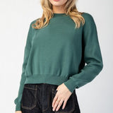Rib Texture Solid L/S Sweater Top