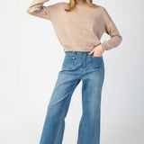 Rib Texture Solid L/S Sweater Top