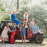 Light Wash Denim Front Button Smock Back Dress