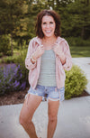 Medium Wash High Rise Distressed Shorts
