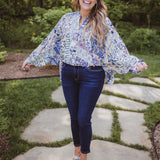 Blue Mix Print L/S Bodysuit