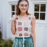 Cream Multi Floral Patchwork Crochet Tank
