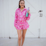 Pink Floral Sporty Short