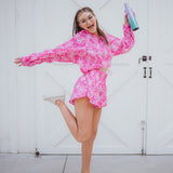 Pink Floral Windy Pullover