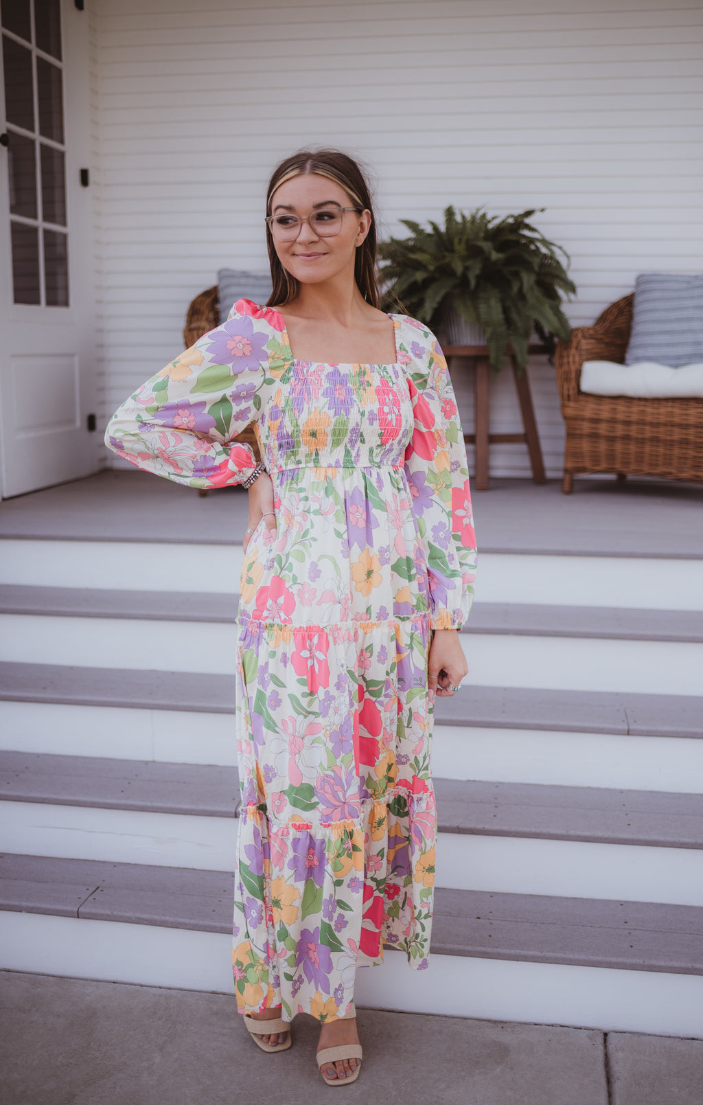 Retro Whimsy Bold Floral Dress