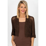 OPEN KNIT MOM CROP CARDIGAN