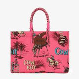 Hawaiian Pink Aloha Cowboy Tote Bag
