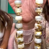Golden Marble Necklace | Waterproof