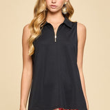 Sundial Solid 1/4 Zip Tank