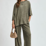 Olive Wide Rib Cozy Elegant Set