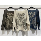 TRIBAL BOOT STITCH WESTERN BATWING