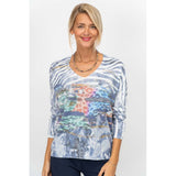 ZEBRA BLUE PRINT BATWING