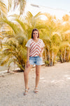 Mid Rise Bleached Shorts