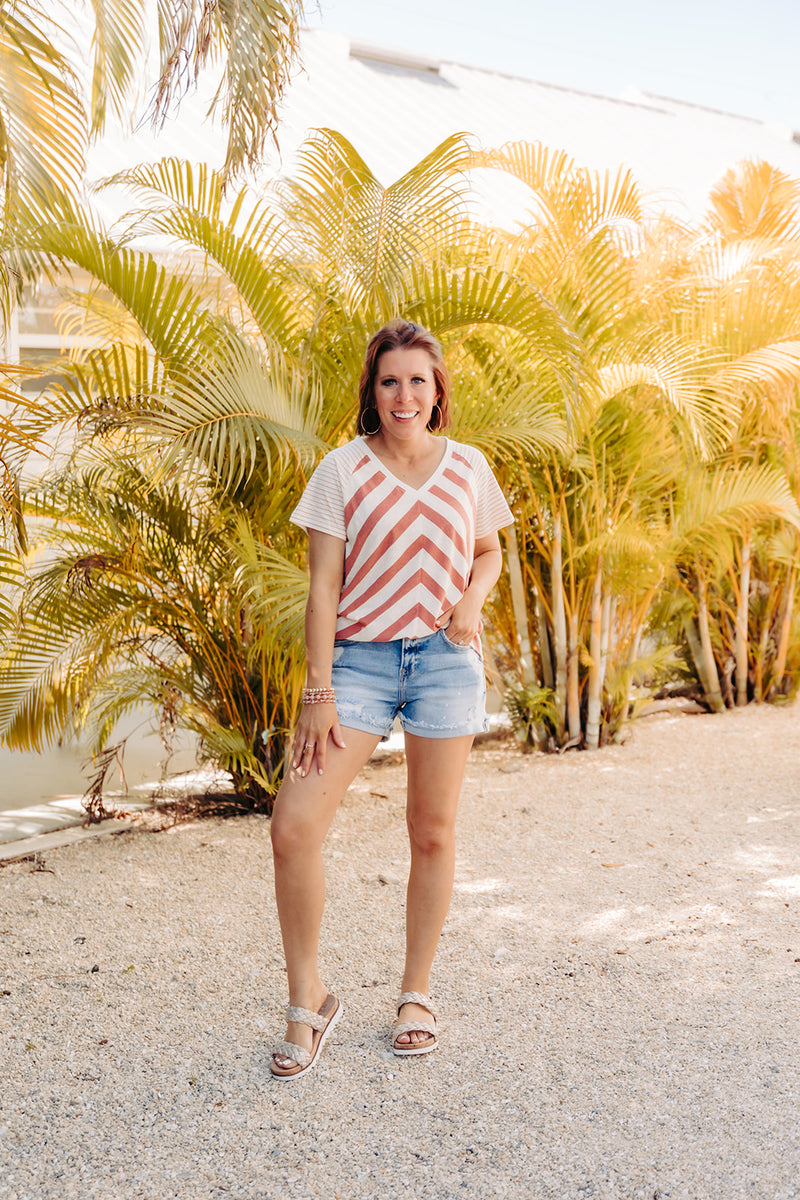 Mid Rise Bleached Shorts