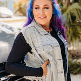 Black Rib Knit Ruched Side L/S Top