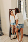 Mid Rise Bleached Shorts