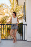 Get In Line Striped Leo Everyday Shorts