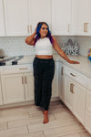 Black Wide Leg Pants with Side Pockets