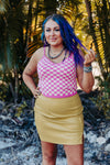 Hot Pink Checker Board Cami Crop