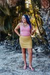 Hot Pink Checker Board Cami Crop