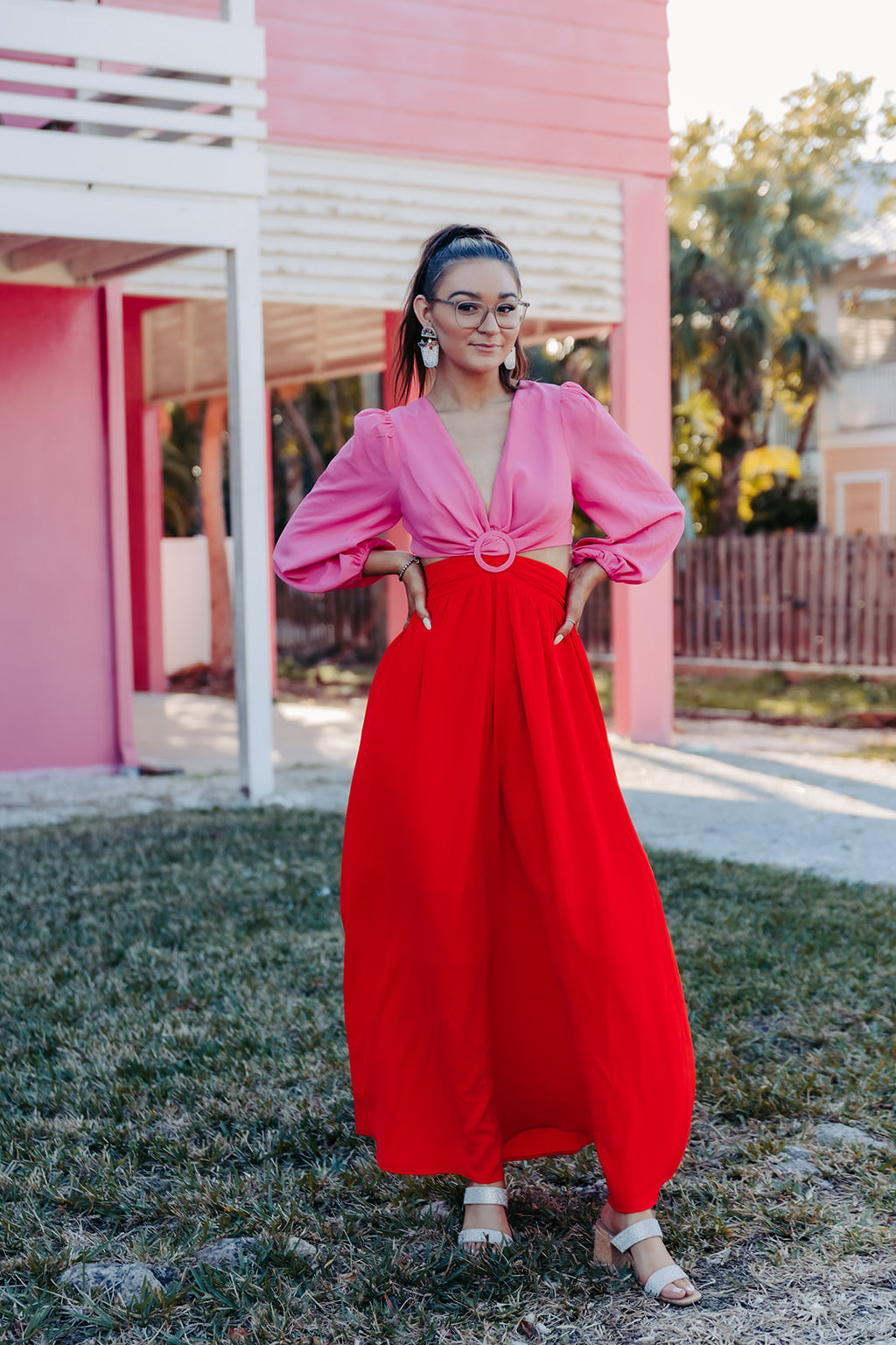Pink + Red Resort Life Dress