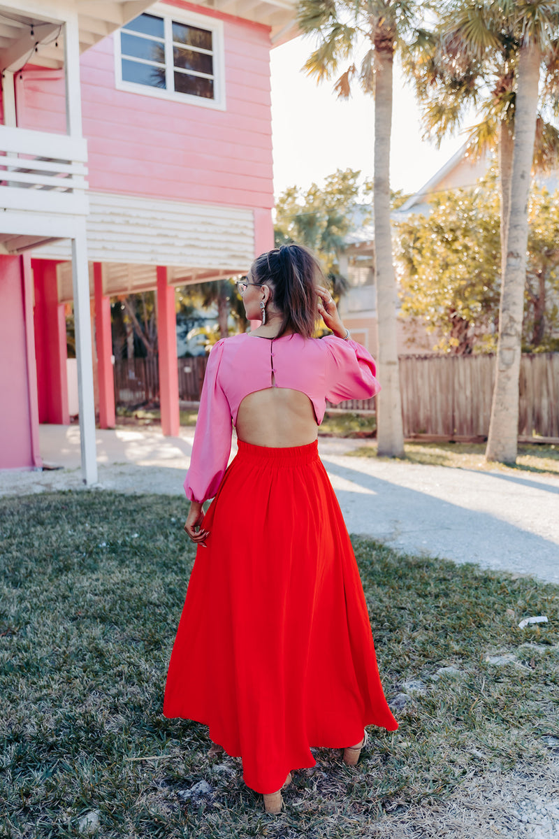 Pink + Red Resort Life Dress