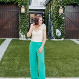 Ecru Organza Ruffle Shoulder Top