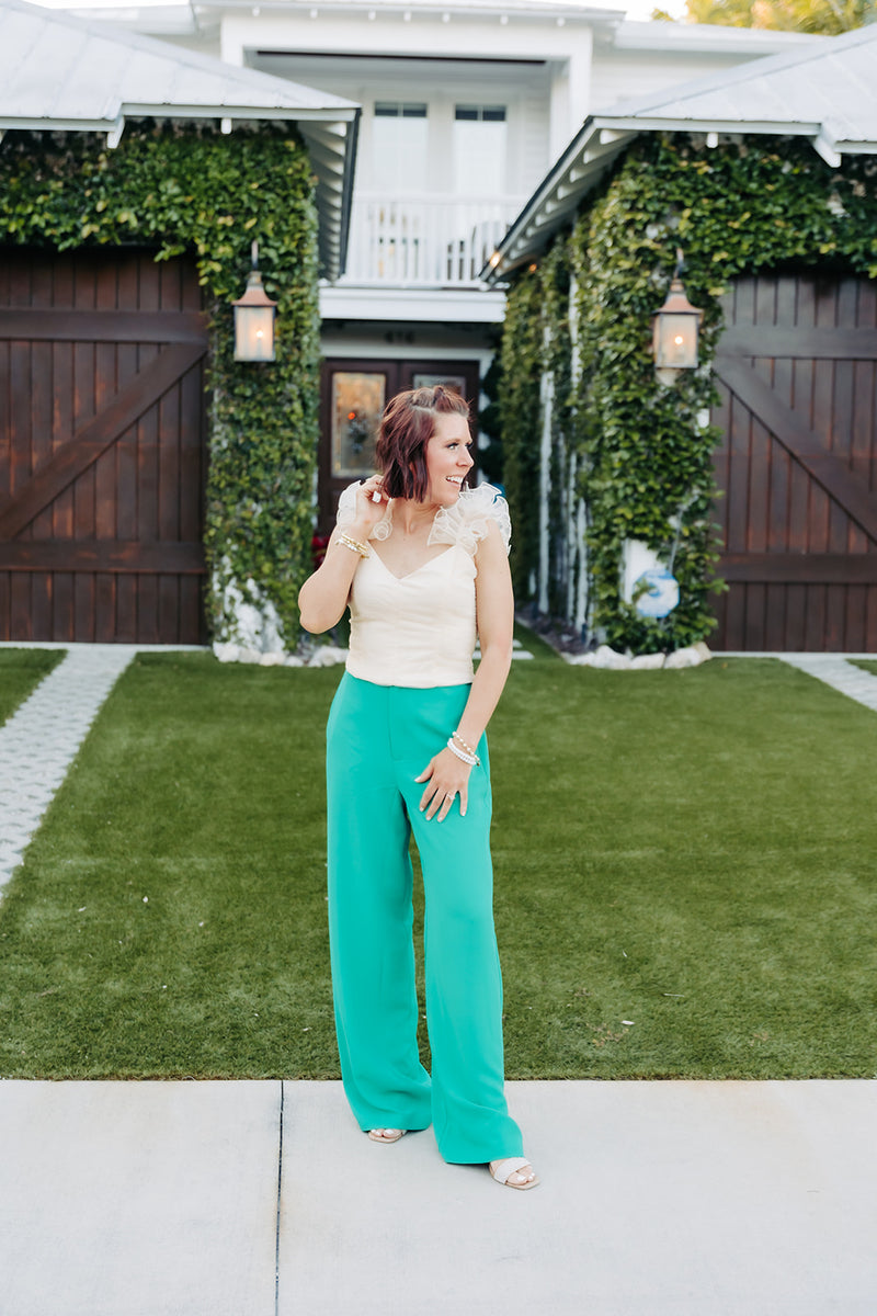 Kelly Green High Waist Pant