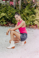 Hot Pink Knit Chic Racer Tank