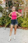 Hot Pink Knit Chic Racer Tank