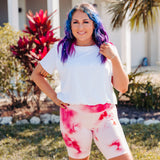 Hot Pink Tie Dye Biker Shorts