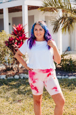 Hot Pink Tie Dye Biker Shorts