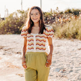 Sienna Zig Zag Woven Crop