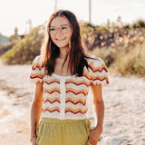 Sienna Zig Zag Woven Crop